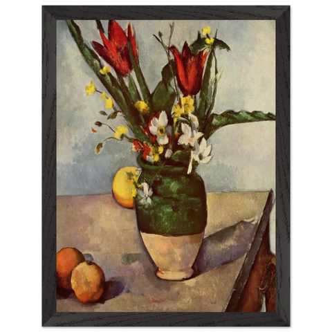 Still Life, Tulips and apples by Paul Cézanne — Framed art print at Zephyeer