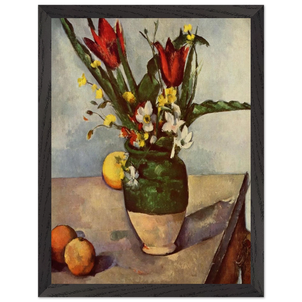 Still Life, Tulips and apples by Paul Cézanne — Framed art print at Zephyeer
