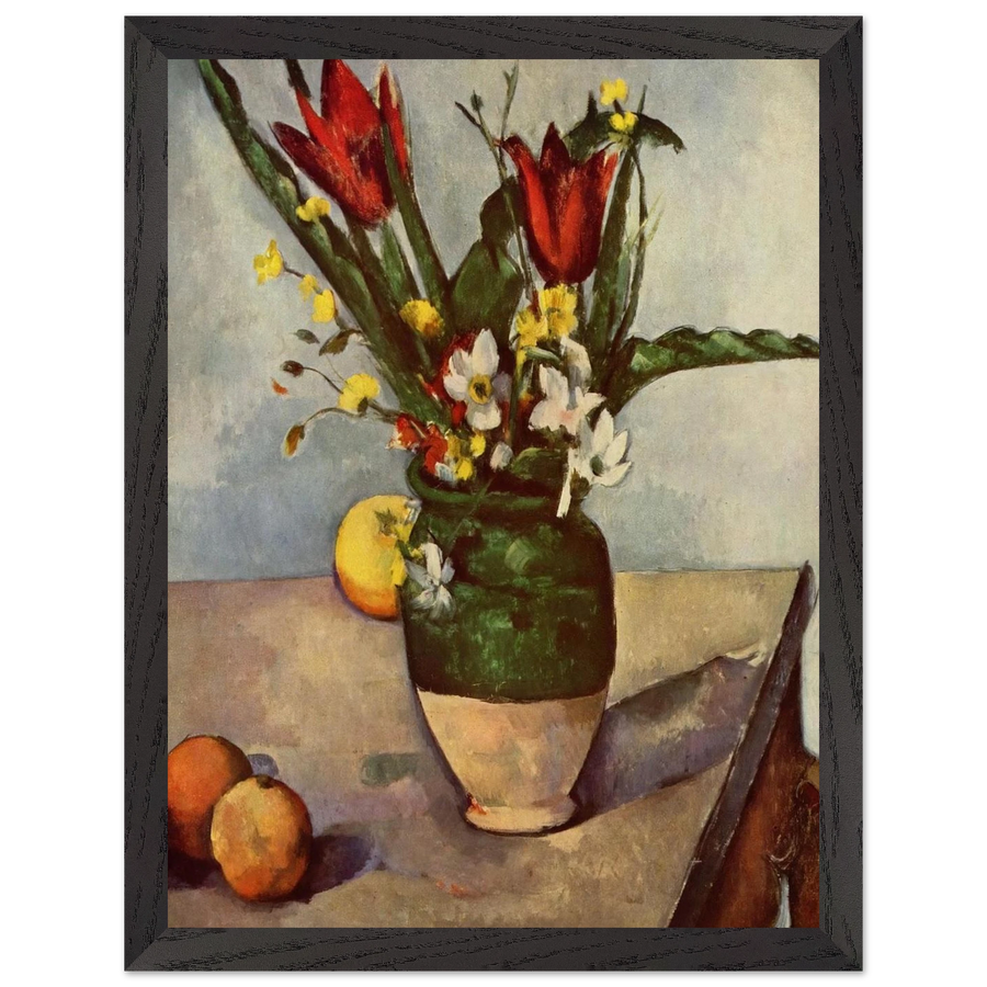 Still Life, Tulips and apples by Paul Cézanne — Framed art print at Zephyeer