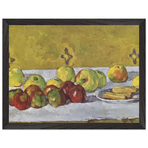 Still life with apples and biscuits by Paul Cézanne — Framed art print at Zephyeer