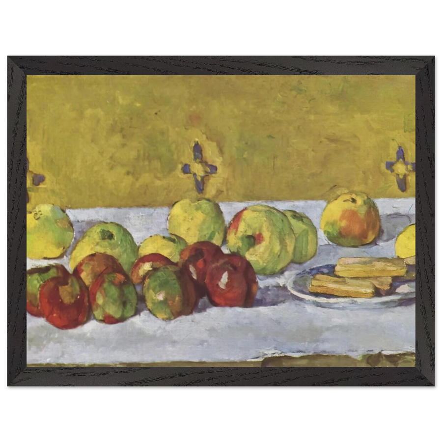 Still life with apples and biscuits by Paul Cézanne — Framed art print at Zephyeer