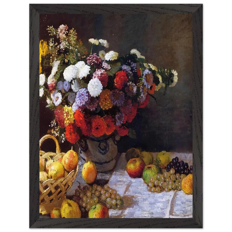Flowers and Fruit by Claude Monet — Framed art print at Zephyeer