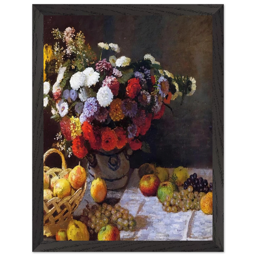 Flowers and Fruit by Claude Monet — Framed art print at Zephyeer