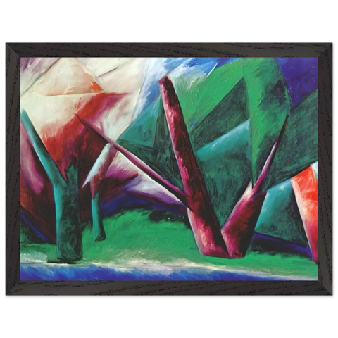 Forest Red-green - 1914 by Natalia Goncharova — Framed art print at Zephyeer