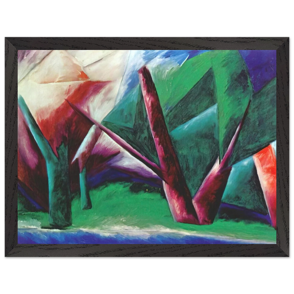 Forest Red-green - 1914 by Natalia Goncharova — Framed art print at Zephyeer