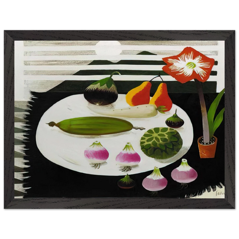 Still life with pears and onions - 1992 by Mary Fedden — Framed art print at Zephyeer