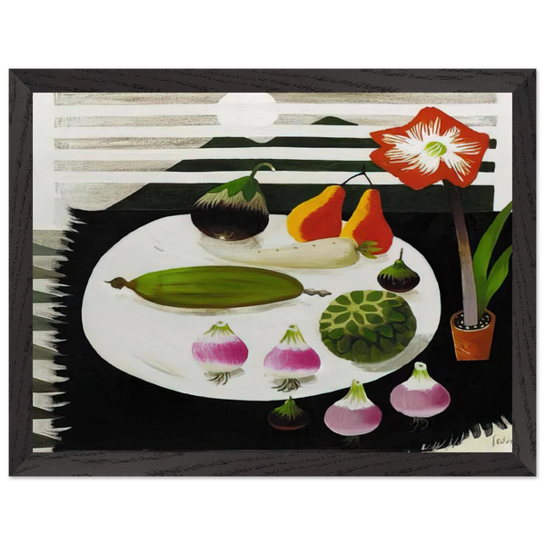 Still life with pears and onions - 1992 by Mary Fedden — Framed art print at Zephyeer