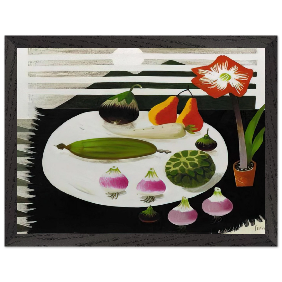 Still life with pears and onions - 1992 by Mary Fedden — Framed art print at Zephyeer