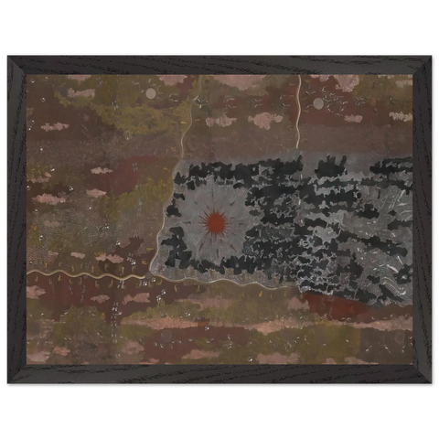 Warlugulong - 1977 by Clifford Possum Tjapaltjarri — Framed art print at Zephyeer