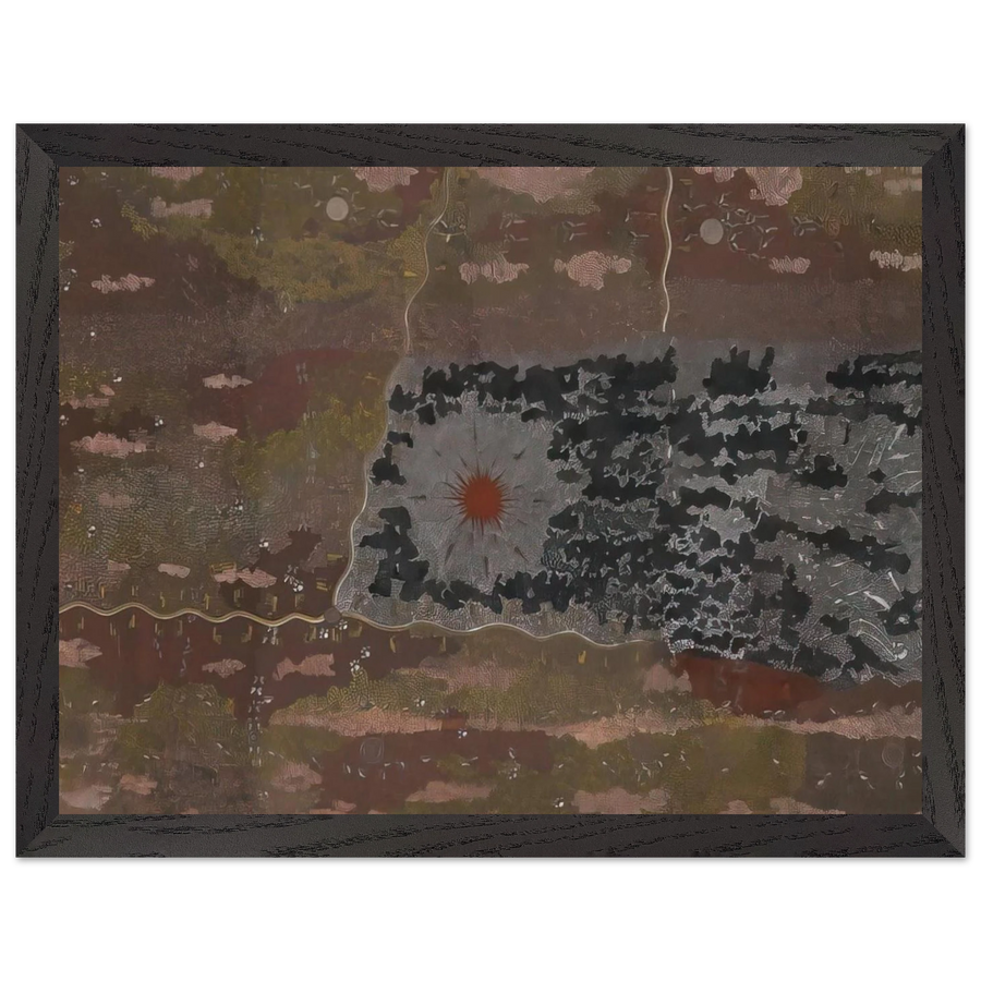 Warlugulong - 1977 by Clifford Possum Tjapaltjarri — Framed art print at Zephyeer