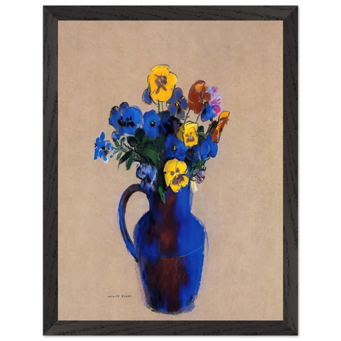 VASE OF FLOWERS PANSIES by Odilon Redon — Framed art print at Zephyeer
