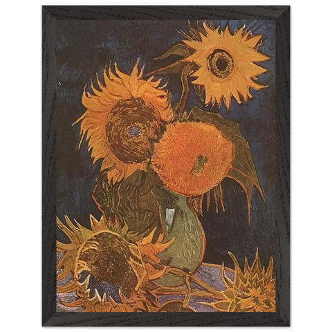Still Life Vase with Five Sunflowers by Vincent van Gogh — Framed art print at Zephyeer