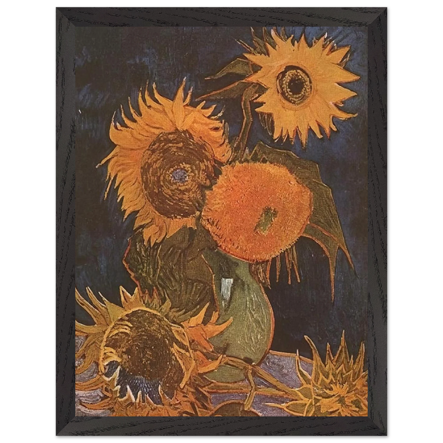 Still Life Vase with Five Sunflowers by Vincent van Gogh — Framed art print at Zephyeer