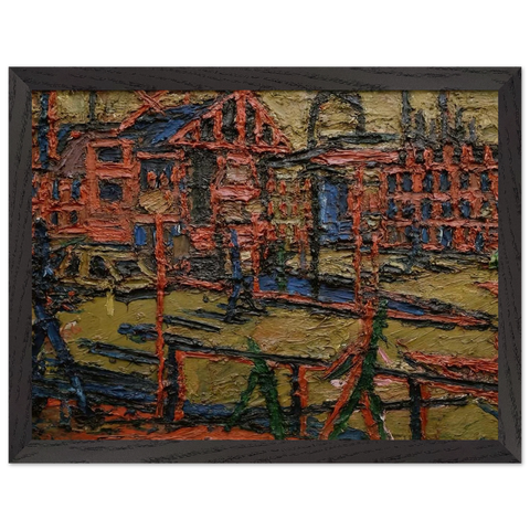 BEHIND CAMDEN TOWN STATION SUMMER EVENING by Frank Auerbach — Framed art print at Zephyeer