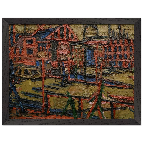 BEHIND CAMDEN TOWN STATION SUMMER EVENING by Frank Auerbach — Framed art print at Zephyeer