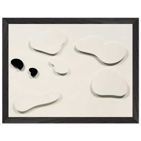 Constellation with 5 White Forms and 2 Black by Jean Arp — Framed art print at Zephyeer