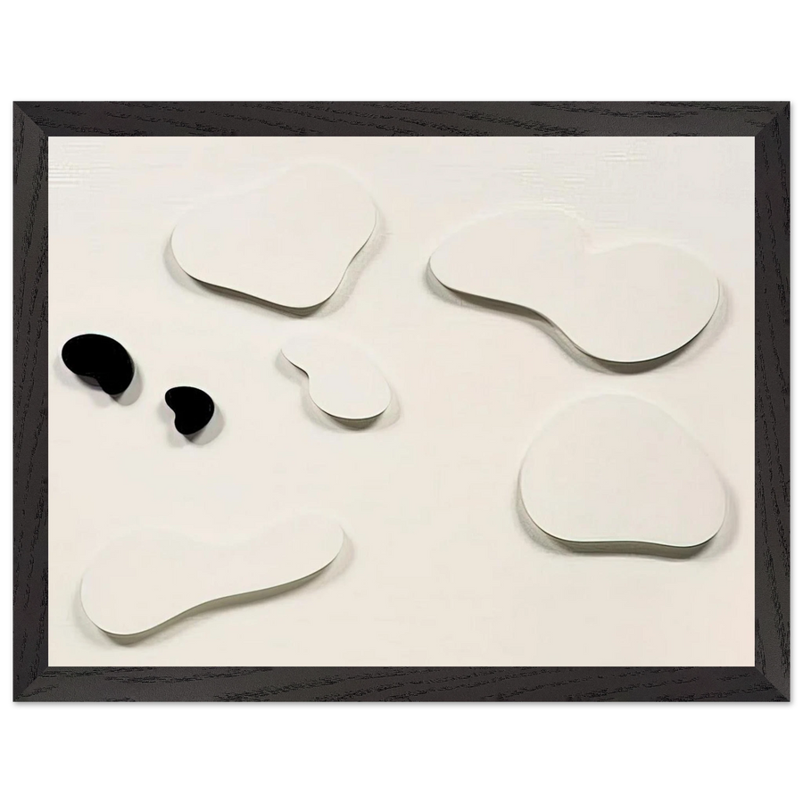 Constellation with 5 White Forms and 2 Black by Jean Arp — Framed art print at Zephyeer