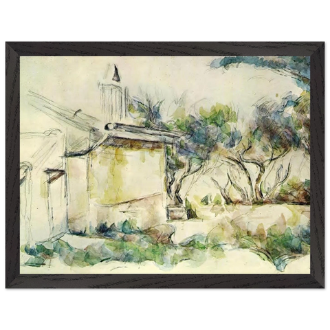 Jourdan's Cottage by Paul Cézanne — Framed art print at Zephyeer