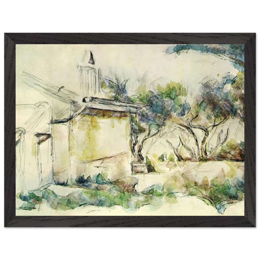 Jourdan's Cottage by Paul Cézanne — Framed art print at Zephyeer