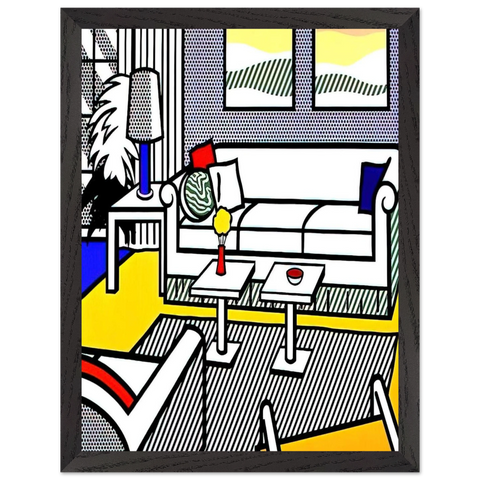 INTERIOR WITH RESTFUL PAINTINGS 1991 by Roy Lichtenstein — Framed art print at Zephyeer