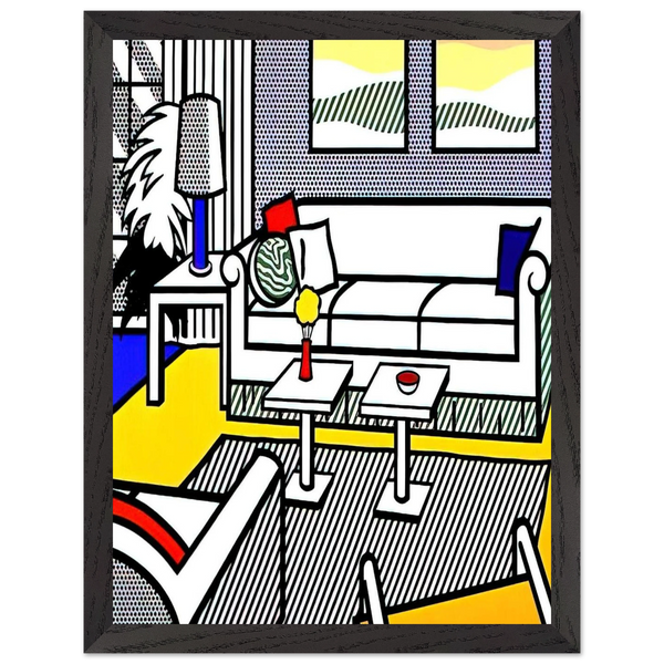INTERIOR WITH RESTFUL PAINTINGS 1991 by Roy Lichtenstein — Framed art print at Zephyeer
