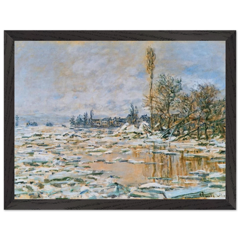 Breakup of Ice, Lavacourt, Grey Weather by Claude Monet — Framed art print at Zephyeer