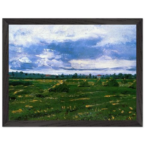 Wheat Fields with Stacks by Vincent van Gogh — Framed art print at Zephyeer
