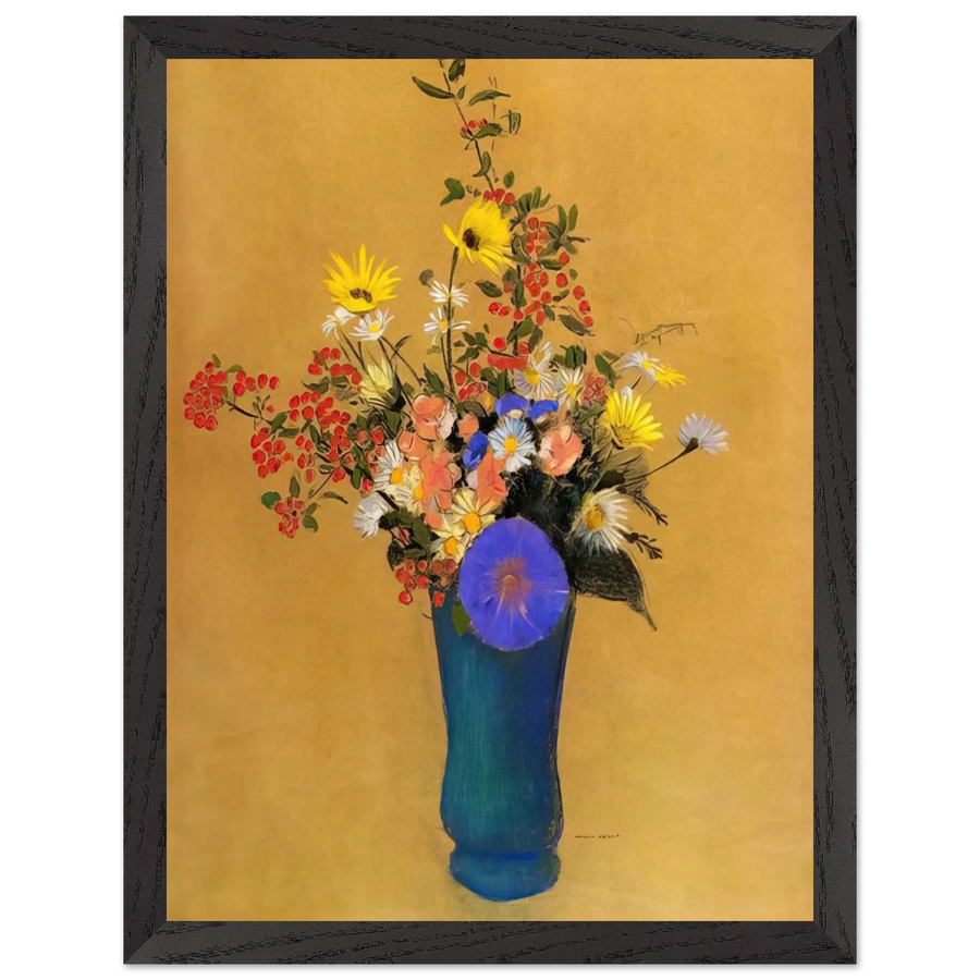 BOUQUET OF WILD FLOWERS by Odilon Redon — Framed art print at Zephyeer