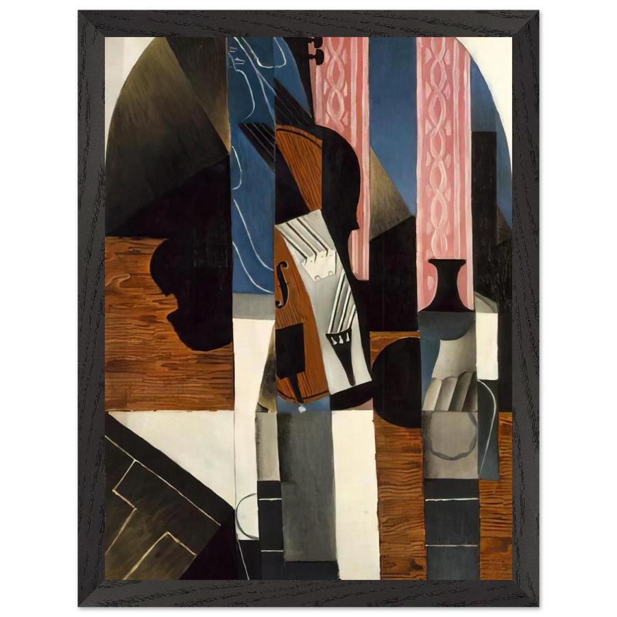 VIOLIN AND INK BOTTLE ON A TABLE 1913 by Juan Gris — Framed art print at Zephyeer