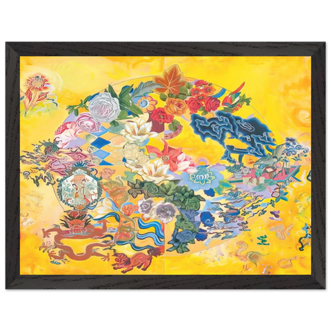 Asian Rendezvous - PD Pattern and Decoration by Miriam Schapiro — Framed art print at Zephyeer