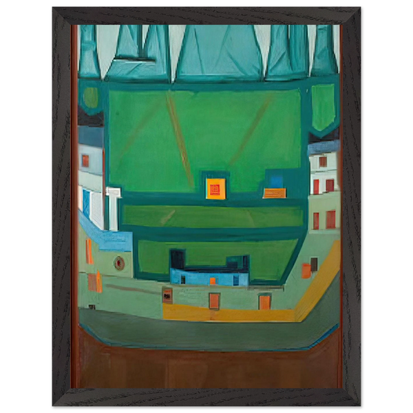 CITY AT THE FOOT OF THE MOUNTAINS LANDSCAPE by Jerzy Nowosielski — Framed art print at Zephyeer