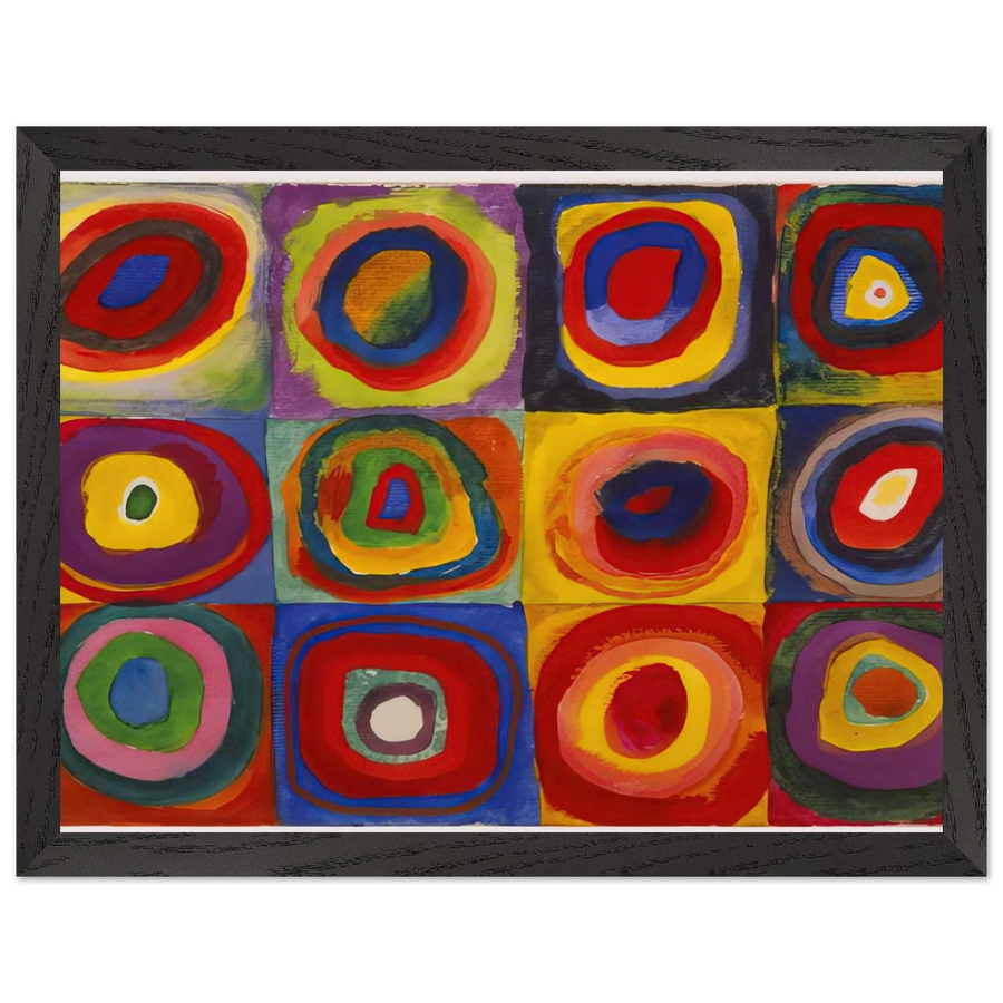COLOR STUDY SQUARES WITH CONCENTRIC CIRCLES 1913 by Wassily Kandinsky — Framed art print at Zephyeer