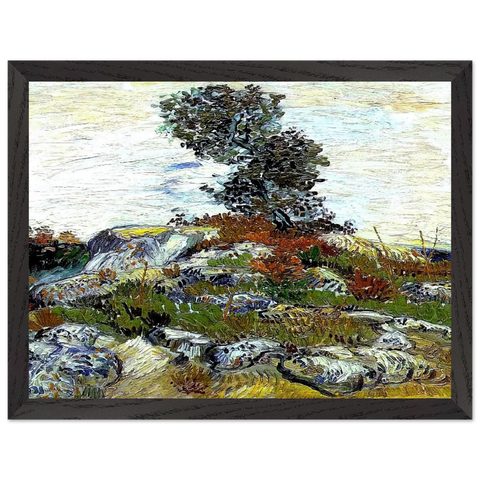 The Rocks with Oak tree by Vincent van Gogh — Framed art print at Zephyeer
