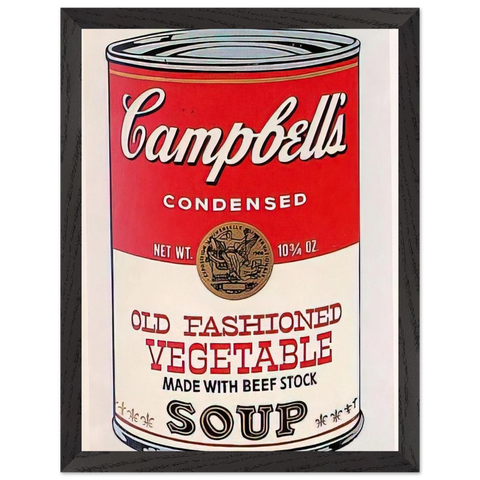 Campbell's Soup Can  Old Fashioned Vegetable by Andy Warhol — Framed art print at Zephyeer