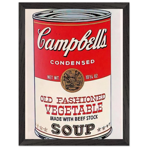 Campbell's Soup Can  Old Fashioned Vegetable by Andy Warhol — Framed art print at Zephyeer