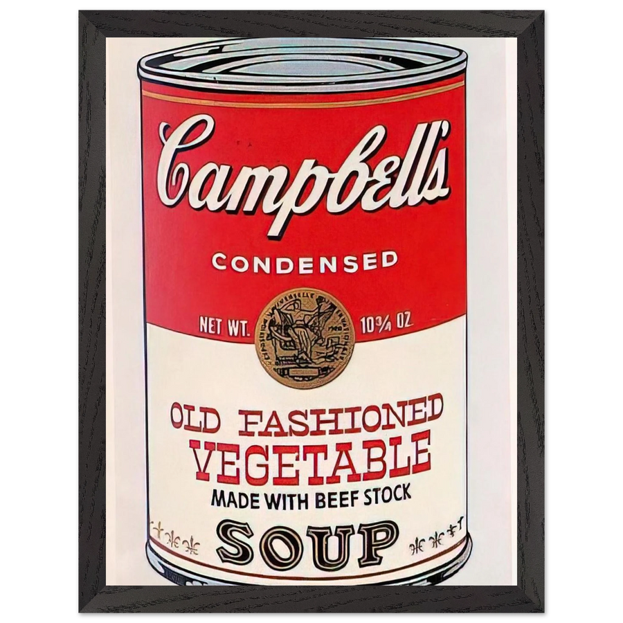 Campbell's Soup Can  Old Fashioned Vegetable by Andy Warhol — Framed art print at Zephyeer