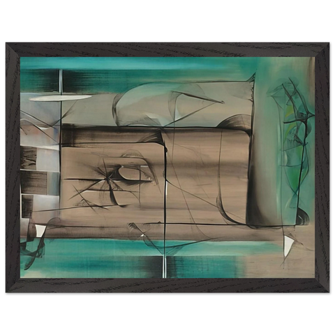 Abstraction in Green and Black - 1946 by Jimmy Ernst — Framed art print at Zephyeer