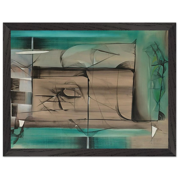 Abstraction in Green and Black - 1946 by Jimmy Ernst — Framed art print at Zephyeer