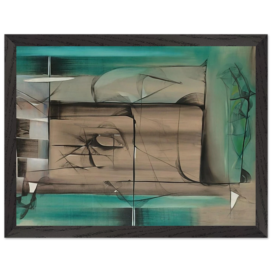 Abstraction in Green and Black - 1946 by Jimmy Ernst — Framed art print at Zephyeer