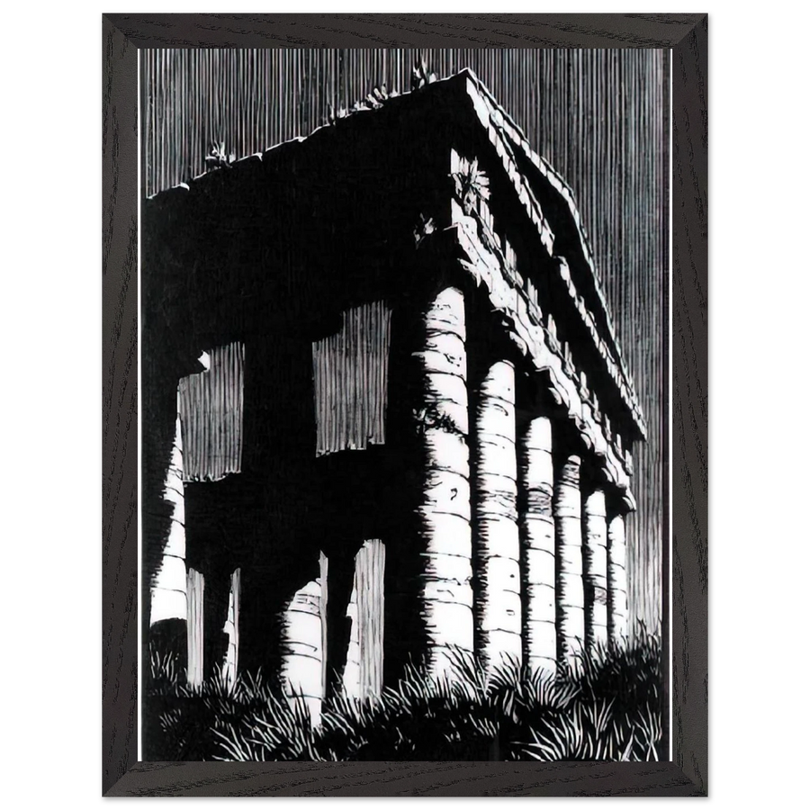 TEMPLE OF SEGESTE SICILY by MC Escher — Framed art print at Zephyeer