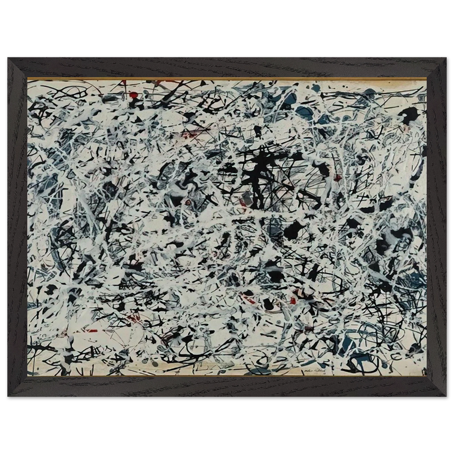 COMPOSITION WHITE BLACK BLUE AND RED ON WHITE 1948 by Jackson Pollock — Framed art print at Zephyeer