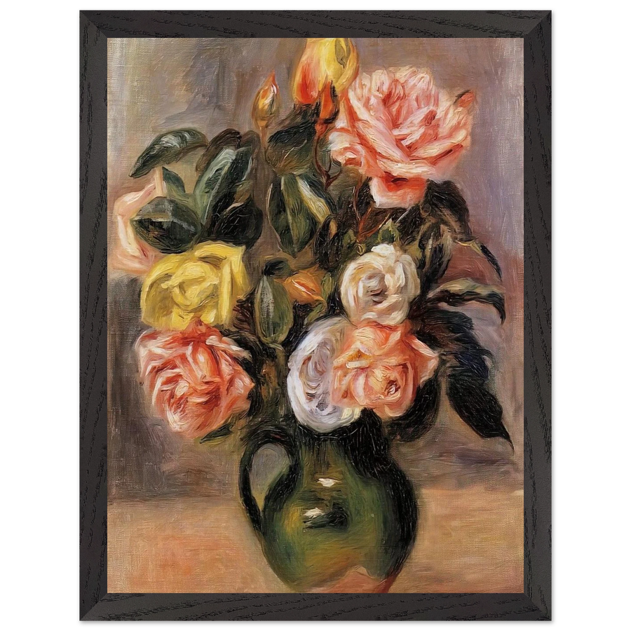 Bouquet of Roses by Pierre-Auguste Renoir — Framed art print at Zephyeer