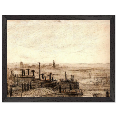 View of Paris, with the Hôtel de Ville and the Tour-Saint-Jacques by Vincent van Gogh — Framed art print at Zephyeer