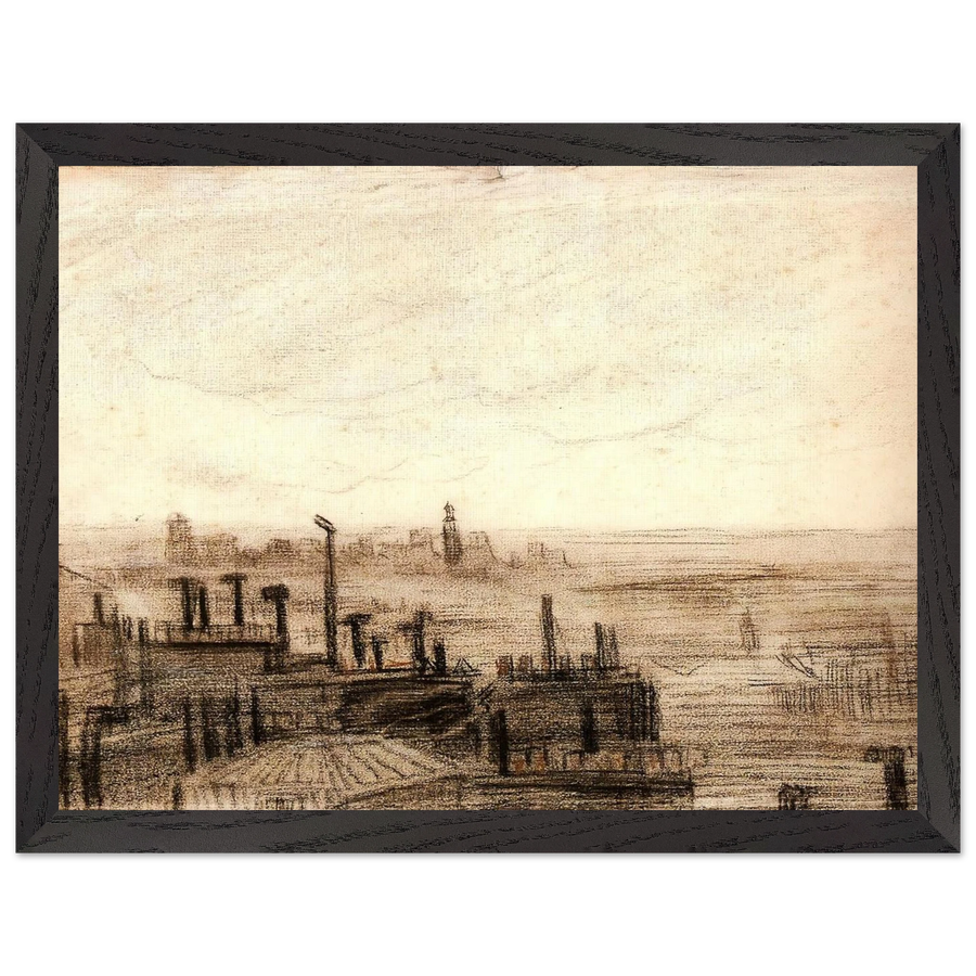 View of Paris, with the Hôtel de Ville and the Tour-Saint-Jacques by Vincent van Gogh — Framed art print at Zephyeer