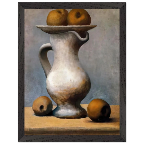 Still life with pitcher and apples by Pablo Picasso — Framed art print at Zephyeer