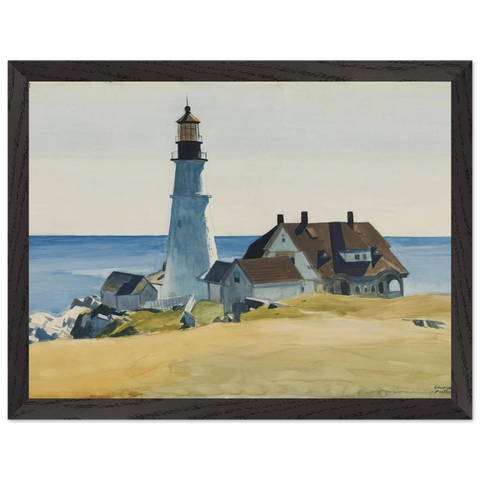 Lighthouse and Buildings, Portland Head, Cape Elizabeth, Maine by Edward Hopper — Framed art print at Zephyeer