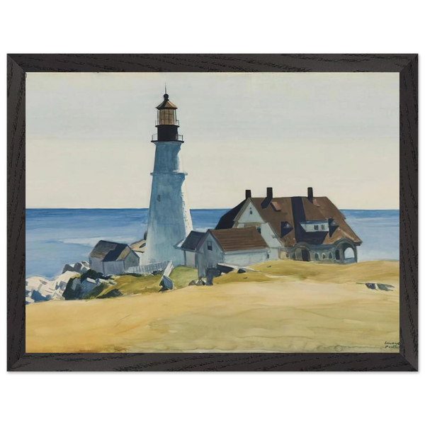 Lighthouse and Buildings, Portland Head, Cape Elizabeth, Maine by Edward Hopper — Framed art print at Zephyeer