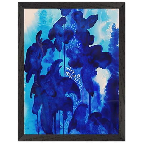 Blue Floral by Eyvind Earle — Framed art print at Zephyeer