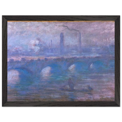 Waterloo Bridge, Misty Morning by Claude Monet — Framed art print at Zephyeer