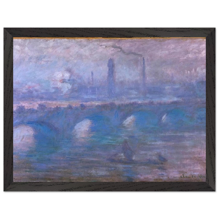 Waterloo Bridge, Misty Morning by Claude Monet — Framed art print at Zephyeer